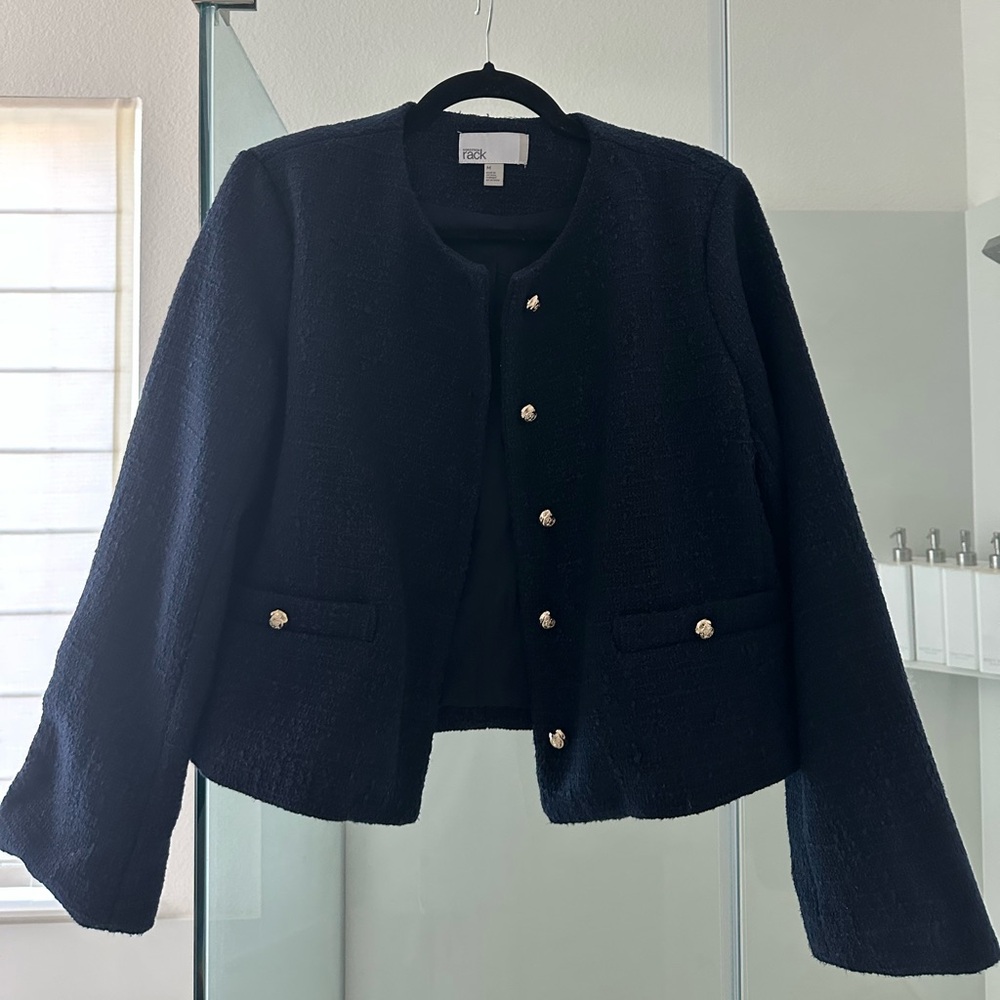 Nordstrom Dark Blue Blazer with Gold Buttons